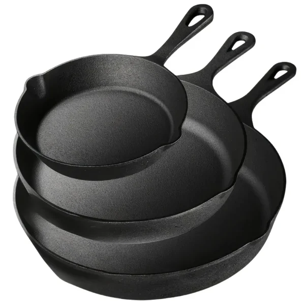 3PCS Cast Iron Skillet Set (6/8/10 Inch)  Pre-Seasoned,